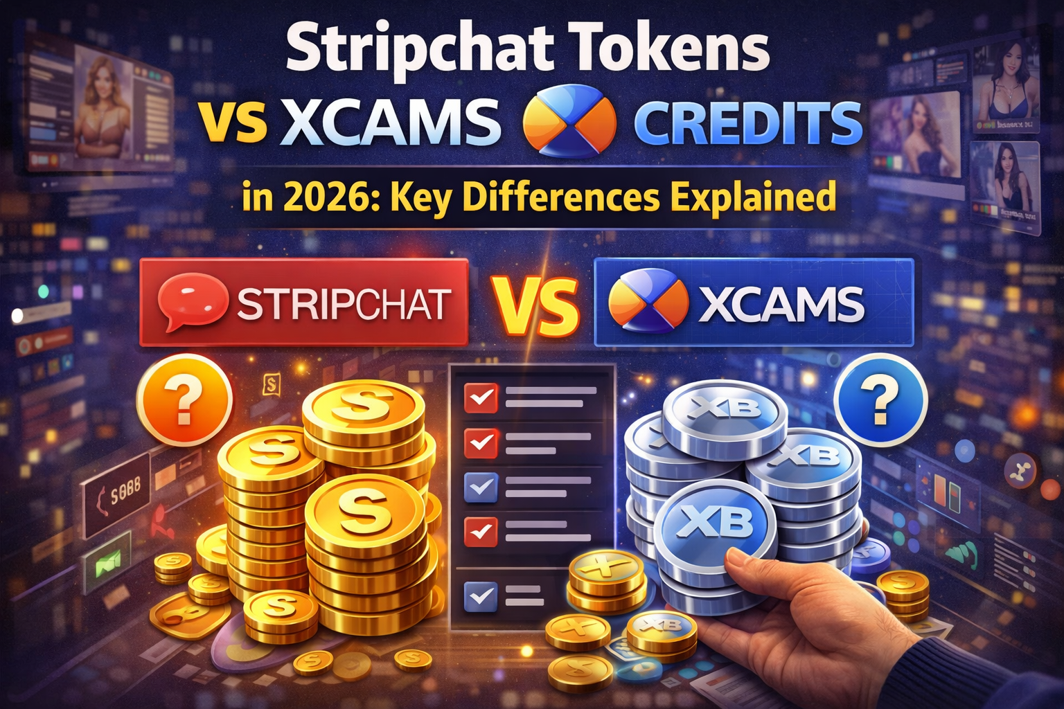 Stripchat Tokens vs Xcams Credits in 2026: Key Differences Explained
