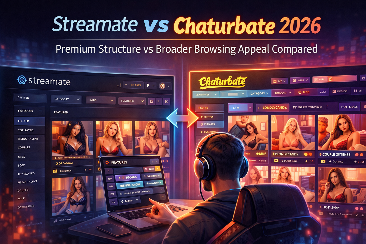 Streamate vs Chaturbate 2026: Premium Structure vs Broader Browsing Appeal Compared